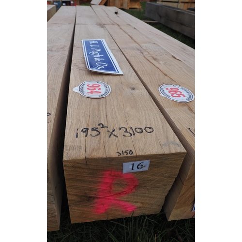 964 - Oak beam 3.1m x 195mm x 195mm - 1