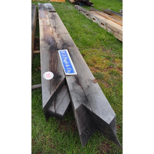 969 - Machined oak beams average 5m x 150mm x 200mm - 2