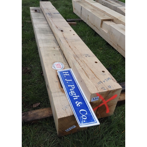 977 - Machined oak beam 2.9m x 195mm x 245mm - 1 + 1