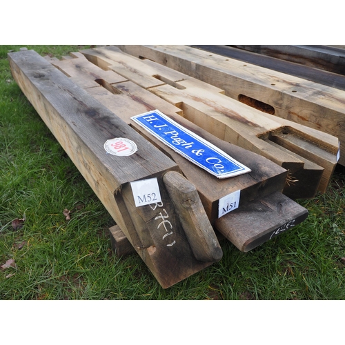 981 - Machined oak beams average 1.8m x 150mm x 175mm - 3