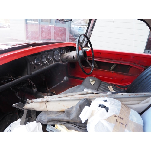 430 - Sunbeam Alpine series II, 1961, 1592cc.
Chassis no. B-91056981HRO
Engine no. B-9105698
Good project ... 