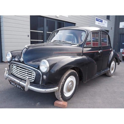 431 - Morris Minor project, 1962, 948cc.
Chassis no. MAS3/984655
Engine no. 619083
Runs and drives, brakes... 