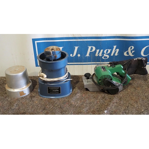 564 - Hitachi belt sander and Sharpenset whetstone blade sharpener