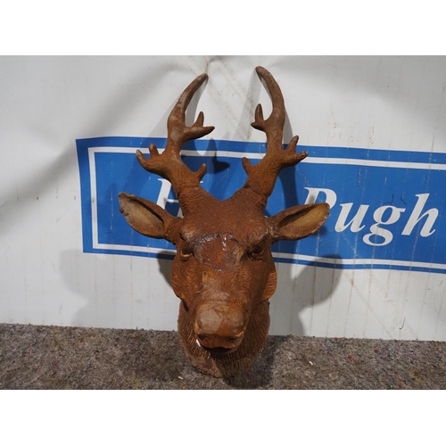 638 - Cast iron stags head