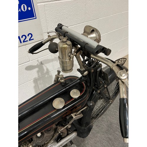 831 - Raleigh Sport 350cc motorcycle. 1924.
Frame no. 13814
Engine no. 16536
Runs and rides but will need ... 