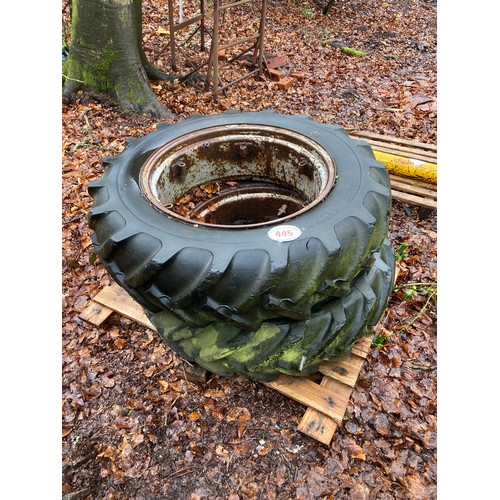 445 - Tractor wheels and tyres 28”