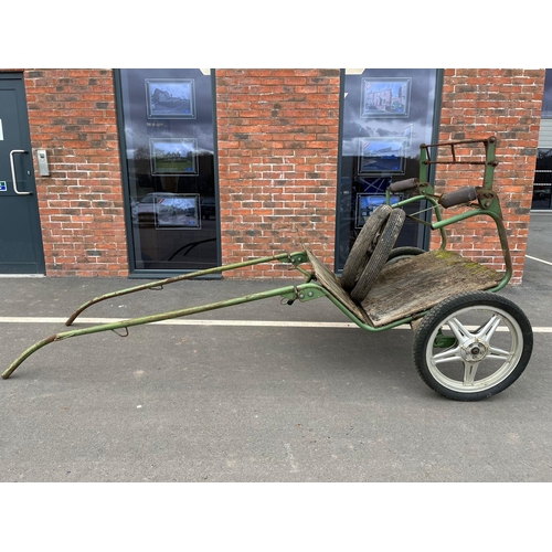 1357 - 2 Wheel exercise carriage, comes with set of spare wheels for a single horse