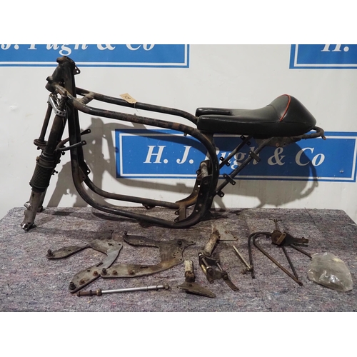 109 - Norton 350 manx frame, forks and spares