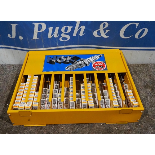 NGK spark plug stand and spark plugs
