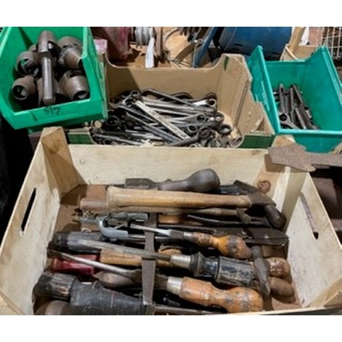 517 - Assorted punches, spanners and other hand tools