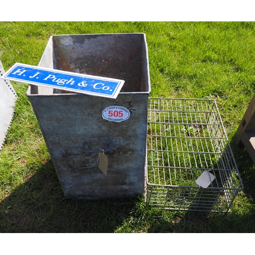 505 - Metal container and metal cage