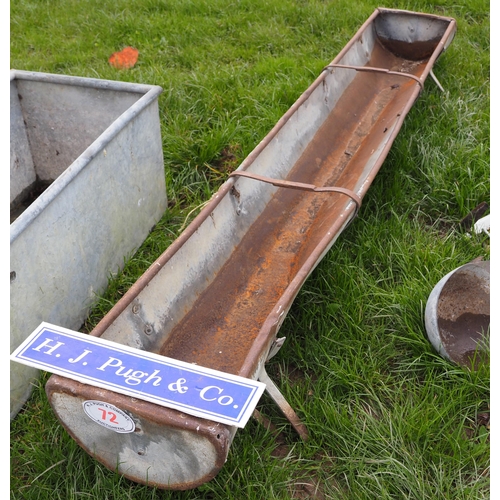 72 - Galvanised feed trough 8ft