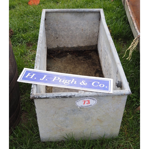 73 - Galvanised water trough 3ft x 18