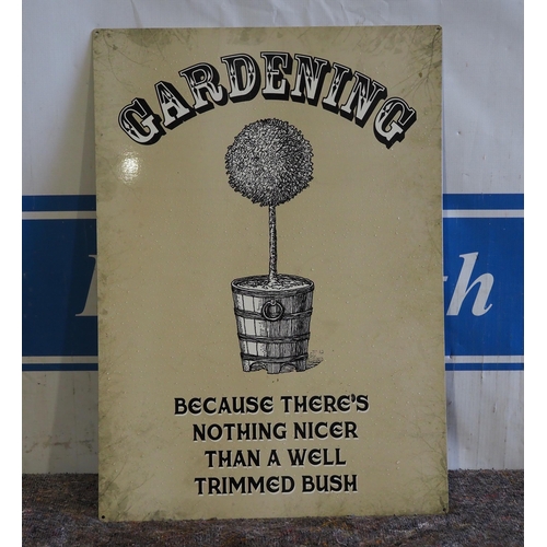 652 - Tin sign - Gardening 17