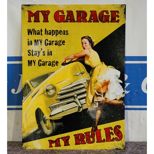 706 - Tin sign- My garage my rules 27