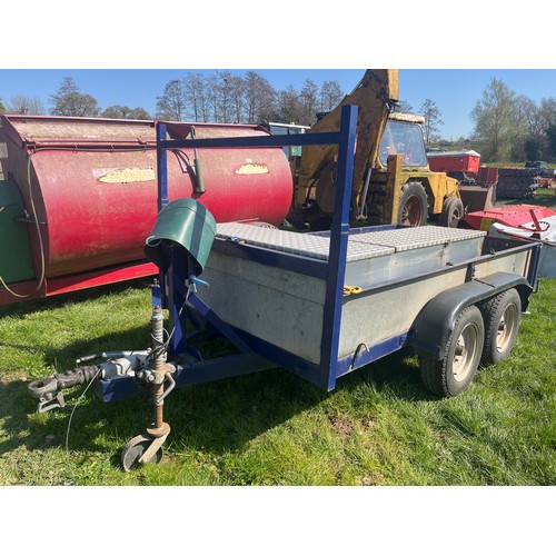 1510 - Tandem axle car trailer 10ft x 5ft c/w ramps, 2 spare tyres and wheel