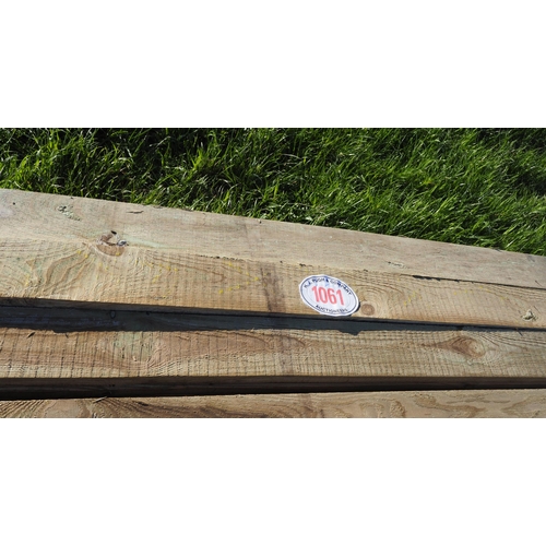 1061 - Sawn timber rails 12ft x 4 x 1 - 24