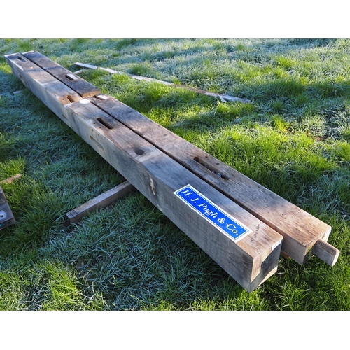 964 - Machined oak beams 4.6m x 195mm x 245mm - 2