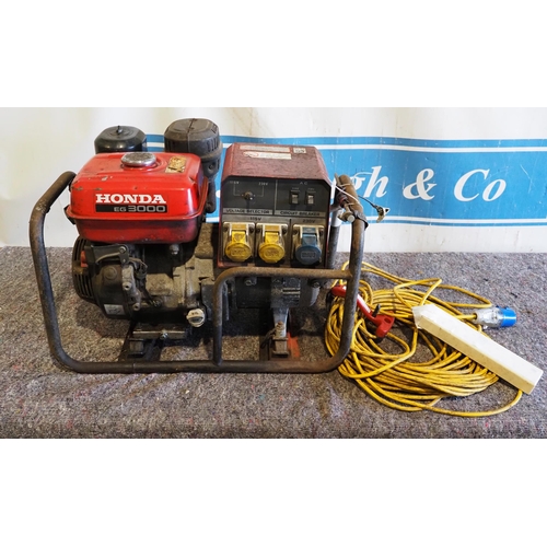 627 - Honda EG3000 generator with 110v and 240v output