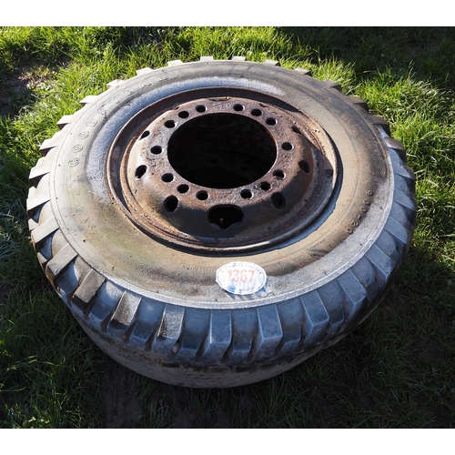 1367 - Pair of Goodyear wheels and tyres 9.0-20