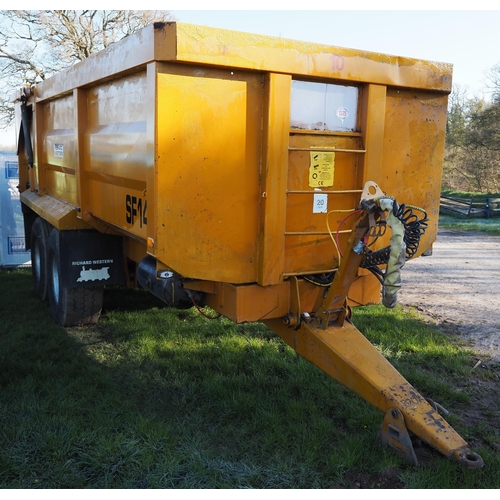 1375 - Richard Western twin axle SF14 14ton grain trailer on air brakes, 2009