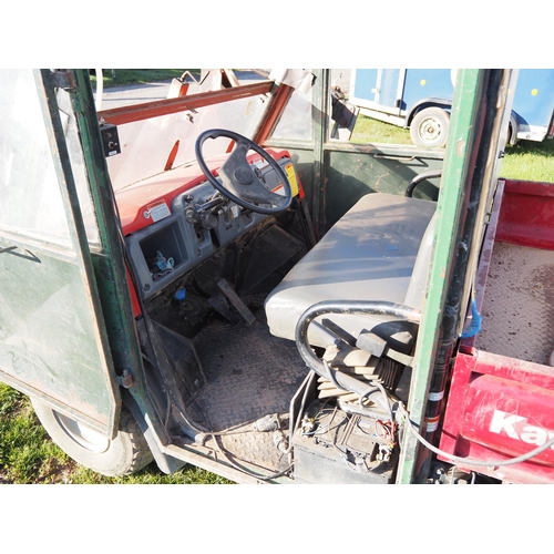 1396 - Kawasaki 4WD mule. Runs and drives. 1600 hours. Reg. AY05 GYJ. Key in office V5 to follow