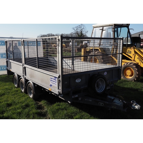 1426 - Ifor Williams LM146-63 14ft triple axle flat bed trailer. 2022. High mesh sides, no ramps