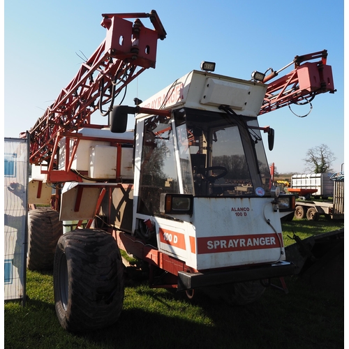 1442 - Alanco 100D 24m Spraymaster self propelled sprayer. 1500l tank, 24m booms, 2 wheel steer. Showing 57... 