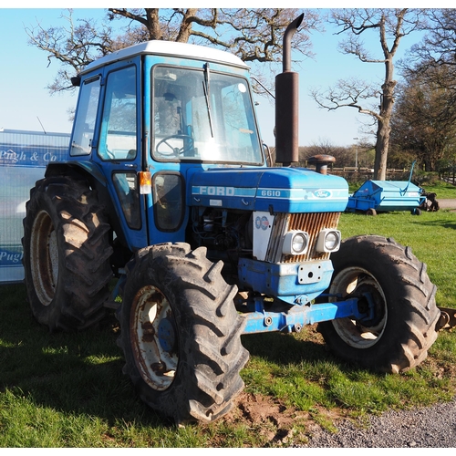 1469 - Ford 6610 tractor. Runs and drives. Column change gearbox. Fitted with rear hydraulic assistor ram. ... 