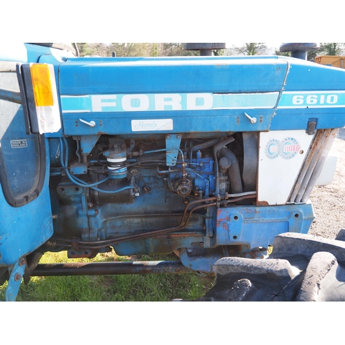 1469 - Ford 6610 tractor. Runs and drives. Column change gearbox. Fitted with rear hydraulic assistor ram. ... 