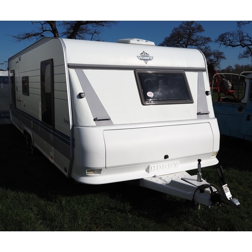 1479 - Hobby exclusive 20ft twin axle 6 berth caravan. Manufactured with no toilet and no shower, king size... 