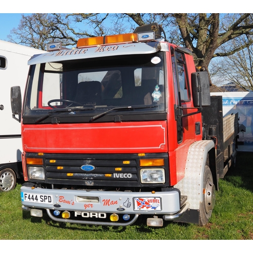 1481 - Ford Iveco beaver tail lorry with hiab. Reg. F444 SPD. V5 and keys in office