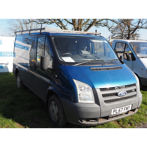 1486 - Ford Transit TDCI van. 2007. Runs and drives. MOT until 23/01/24. Showing 156,537 miles. Reg. PL57 F... 