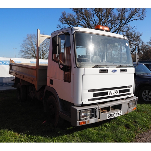 1489 - Ford Iveco Tector tipping lorry. Showing 188272 km. Reg. GN03 VYZ. V5, spare parts and keys in offic... 