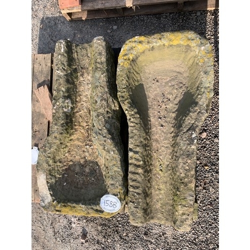 158B - Pair of stone troughs 38” each