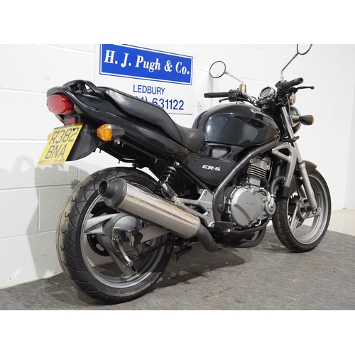 1576 - Kawasaki ER-5 motorcycle, 1997, 498cc.
Reg R382 BNA, keys