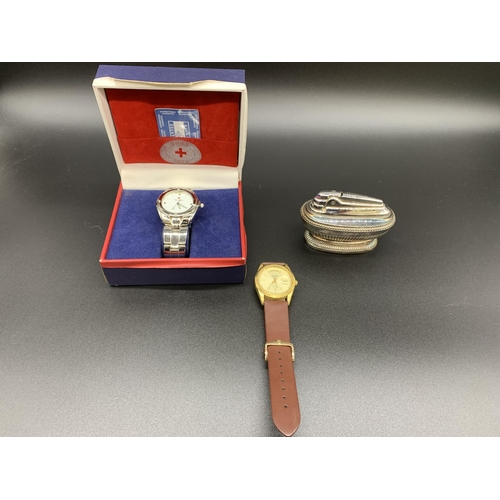 277 - Boxed Swiss Hill watch, Everite watch and Ronson desktop lighter