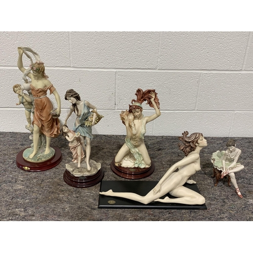 283 - 4 Santini resin statues and 1 other