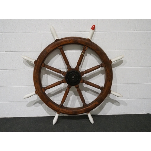 287 - Antique ships wheel 52