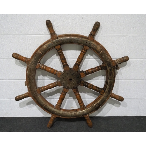 288 - Antique ships wheel 44