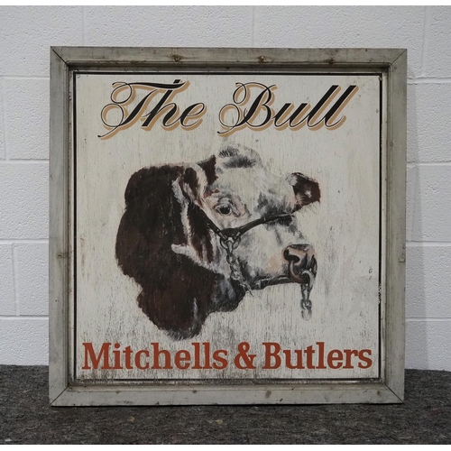 291 - Double sided wooden sign - The Bull Mitchells & Butlers 36