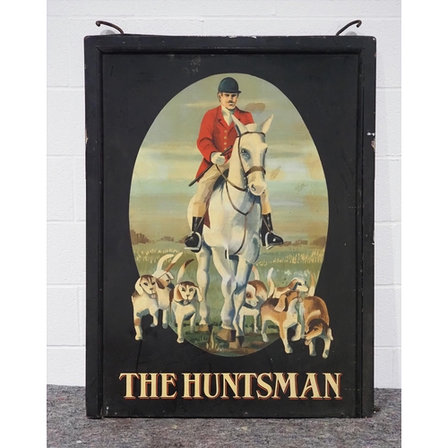 292 - Large double sided wooden hanging sign - The Huntsman 48