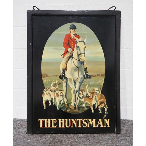 292 - Large double sided wooden hanging sign - The Huntsman 48