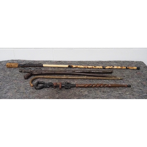 317 - 5 Decorative walking sticks