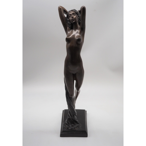 342 - Bronze statue of a nude women on base 17