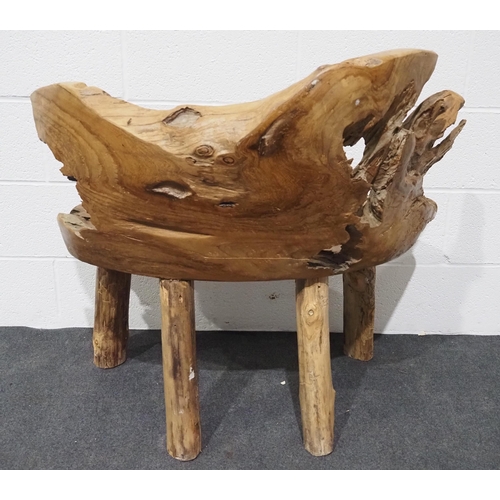 62 - Small polished drift wood bench 36