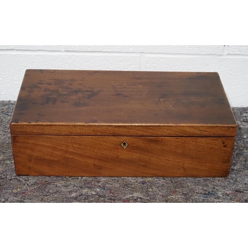 91 - Victorian mahogany writing slope with key