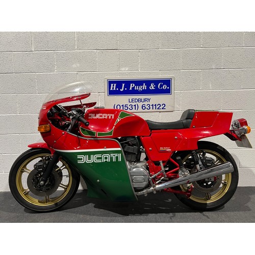 841 - Ducati Mike Hailwood Replica, 1981, 900cc.
Frame no. DM900R901794
Engine no. DM86009253
Full engine ... 