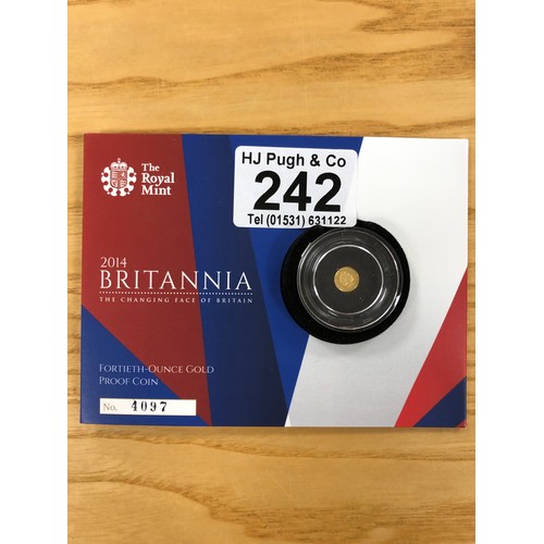 242 - Gold 2014 Britannia 50 pence Proof coin - The Royal Mint