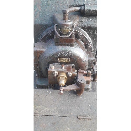 1408 - Blackstone JHSI spring injection engine, 10HP. Original condition, on trolley. Runs c/w exhaust pot